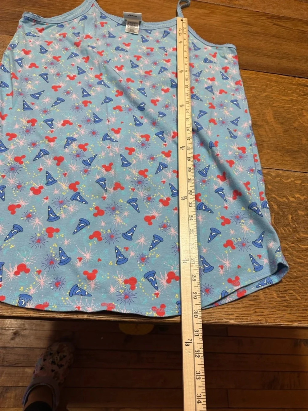 Disney Light Blue Printed Tank nightie  sz xl with Red Mickeys - Picture 6 of 9